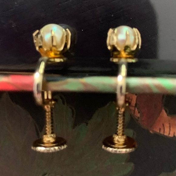 Vintage 1950 pearl earrings 1 set is real pearl - Picture 2 of 15